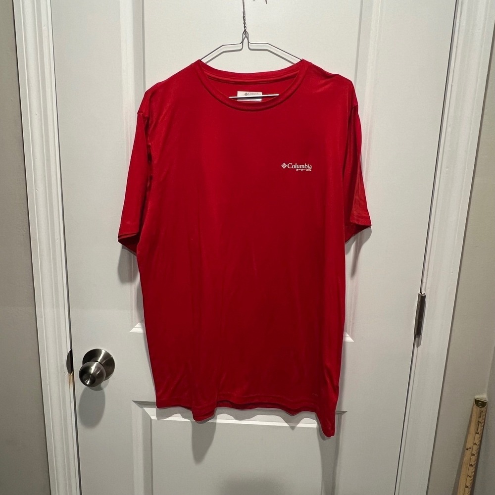 Columbia Mens T-Shirt PFG Graphic Red Size M